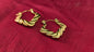 Gold Plated Square Twisted Stainless Steel Hoop Earrings