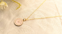 Gold Plated Pink Clock Pendant Chain Necklace