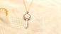 Silver Plated Pink Key Pendant Chain Necklace